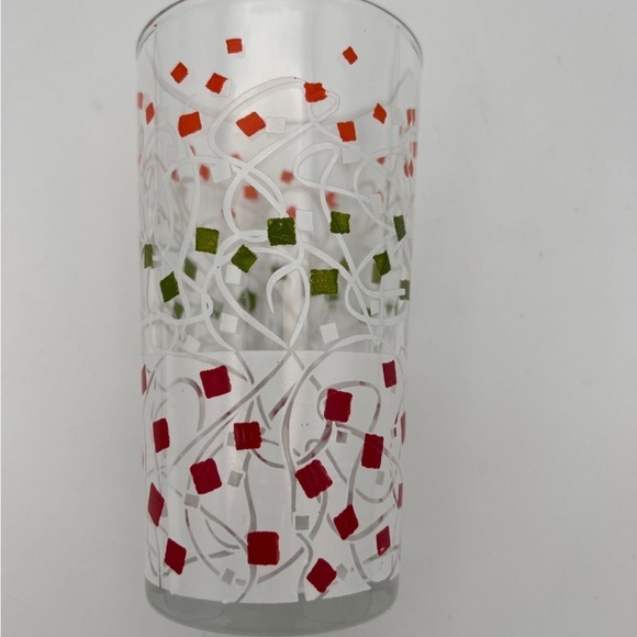 Vintage 1950’s confetti drinking glasses Colorful Geometric Glass Tumbler - Picture 1 of 4